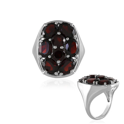 Anello in argento con Granato Mozambico