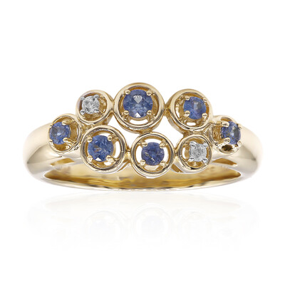 Anello in oro con Benitoite (Amanda Adkins)