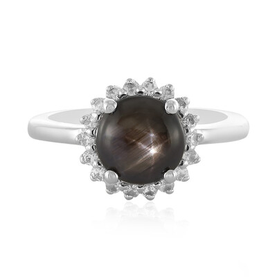 Anello in argento con Zaffiro Stellato Nero