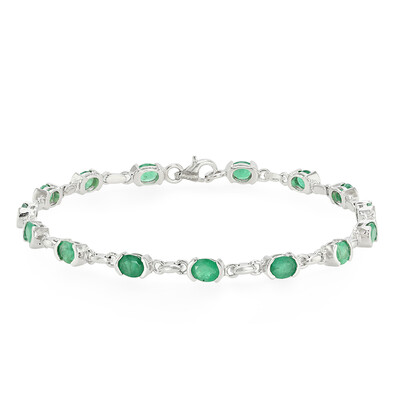 Bracciale in argento con Smeraldo Zambia