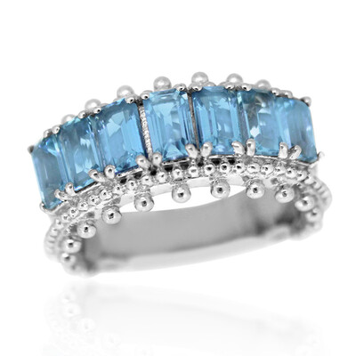 Anello in argento con Topazio Blu Londra (Dallas Prince Designs)
