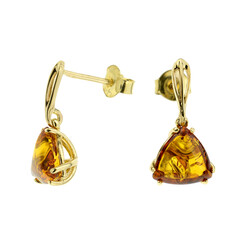 Orecchini in oro con Ambra Baltica