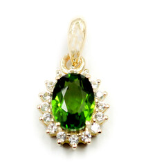Ciondolo in oro con Diopside Russo