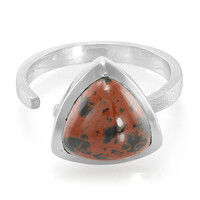 Anello in argento con Ossidiana Mogano