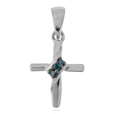 Ciondolo in argento con Diamante Blu SI1