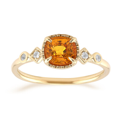 Anello in oro con Zaffiro Arancione Ban Ka Cha