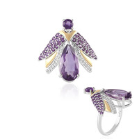 Anello in argento con Ametista Zambiana