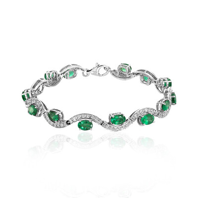 Bracciale in argento con Smeraldo Zambia