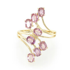 Anello in oro con Zaffiro Padparadscha (non riscaldato) (AMAYANI)