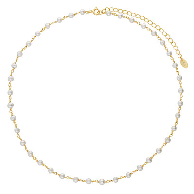 Collana in argento con Perla d'Acqua Dolce Bianca