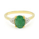 Anello placcato in oro con Smeraldo Bahia