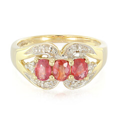 Anello in oro con Zaffiro Padparadscha (non riscaldato)