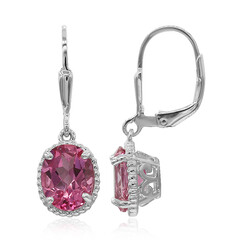 Orecchini in argento con Topazio Mistico Rosa Acceso