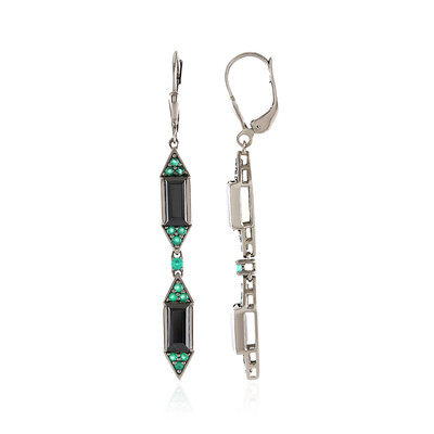 Orecchini in argento con Spinello Nero (KM by Juwelo)