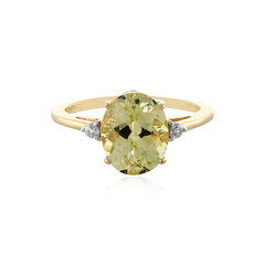 Anello in oro con Kunzite Canarino