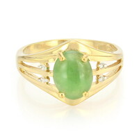 Anello placcato in oro con Crisoprasio Imperiale