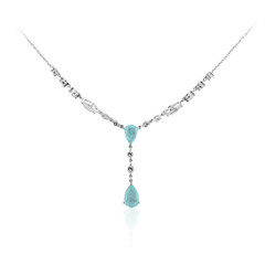 Collana in argento con Quarzo blu pastello