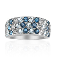 Anello in argento con Topazio Blu Londra