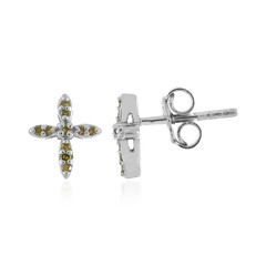 Orecchini in argento con Diamante Giallo I2