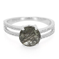 Anello in argento con Quarzo Rutilato Nero