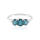 Anello in argento con Cianite Blu Foglia di Tè