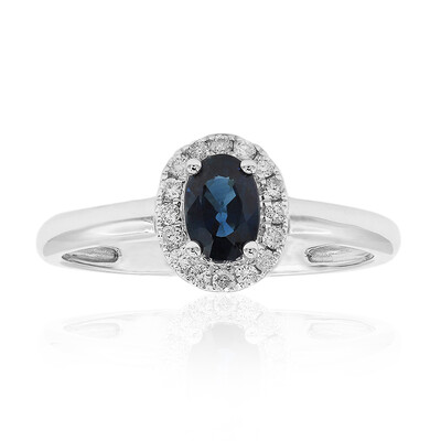 Anello in oro con Zaffiro Ceylon Blu