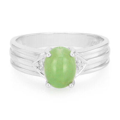 Anello in argento con Crisoprasio Imperiale