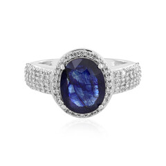 Anello in argento con Zaffiro Blu del Madagascar