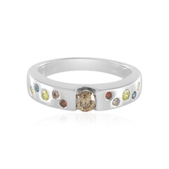 Anello in argento con Diamante Champagne I2