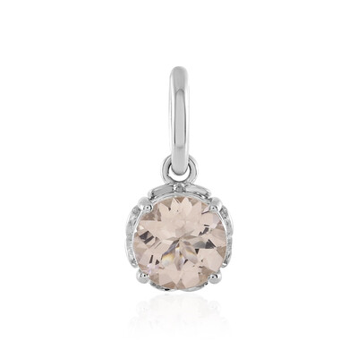 Ciondolo in platino con Morganite del Madagascar AAA