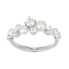 Anello in argento con Perla d'Acqua Dolce Bianca
