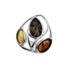 Anello in argento con Ambra Baltica