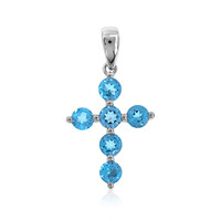 Ciondolo in argento con Topazio Blu Cielo