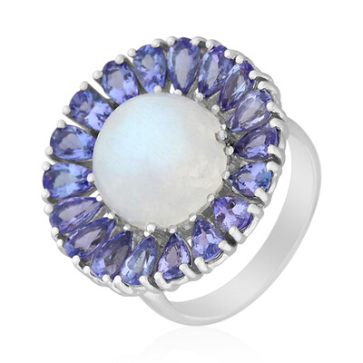 Anello in argento con Pietra di Luna Blu