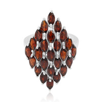 Anello in argento con Granato Mozambico