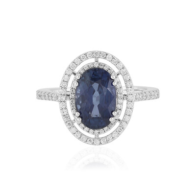 Anello in oro con Zaffiro Ceylon Blu