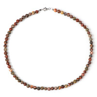 Collana in argento con Diaspro Pelle di Leopardo