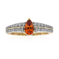 Anello in oro con Spessartina Californiana (Amanda Adkins)