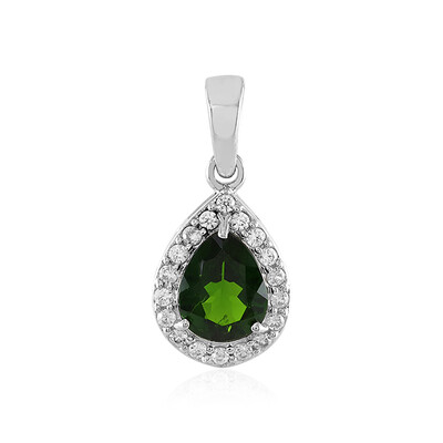 Ciondolo in argento con Diopside Russo
