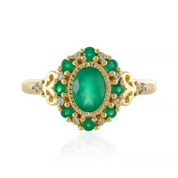 Anello in argento con Onice Verde