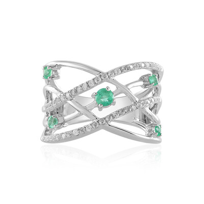 Anello in argento con Smeraldo Russo