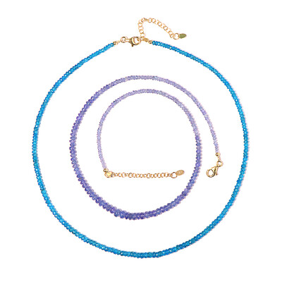 Parure in argento con Apatite Blu Neon