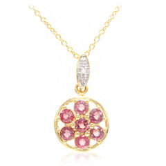 Collana in oro con Zaffiro Padparadscha (non riscaldato) (AMAYANI)