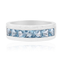 Anello in argento con Topazio Blu Svizzero