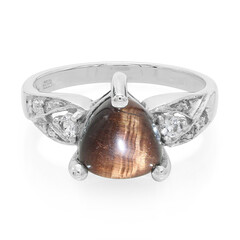Anello in argento con Occhio di Tigre Rosso