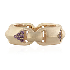 Anello placcato in oro con Rodolite