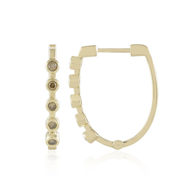 Orecchini in oro con Diamante Champagne SI1