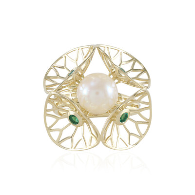 Anello in oro con Perla d'Acqua Dolce Bianca (Ornaments by de Melo)
