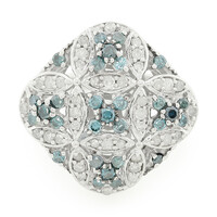 Anello in argento con Diamante Blu