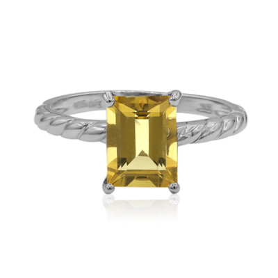 Anello in argento con Quarzo Miele